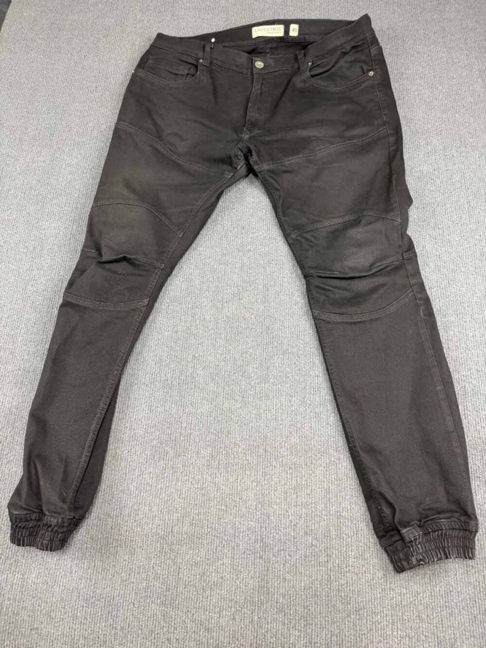 Evolution In Design Mens Moto Black Jogger-Style Pants 40
